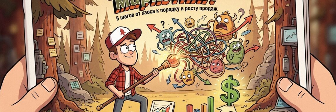 Инфографика системного маркетинга: 5 шагов от хаоса к порядку и росту продаж